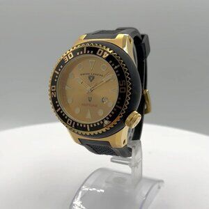 53mm Swiss Legend Neptune Gold Men's Quartz Wristwatch Swiss Stainless Steel